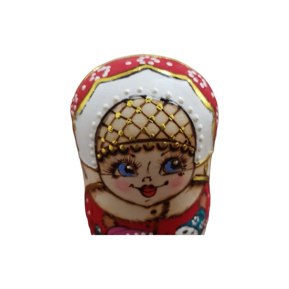 Russian Christmas Nesting Doll 8” Handcrafted - Picture 6 of 12